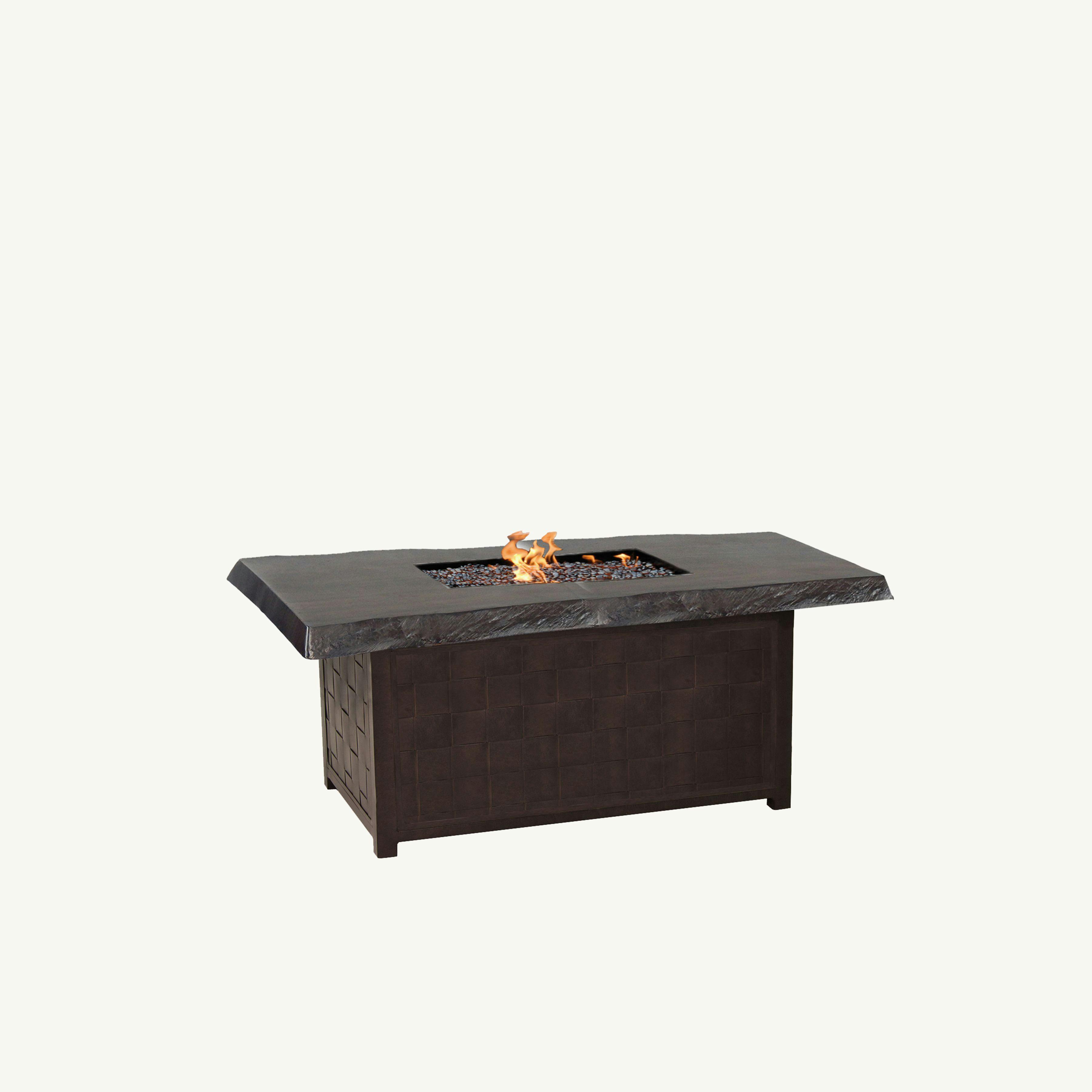 Classical 36" X 52" Rectangular Coffee Table With Firepit