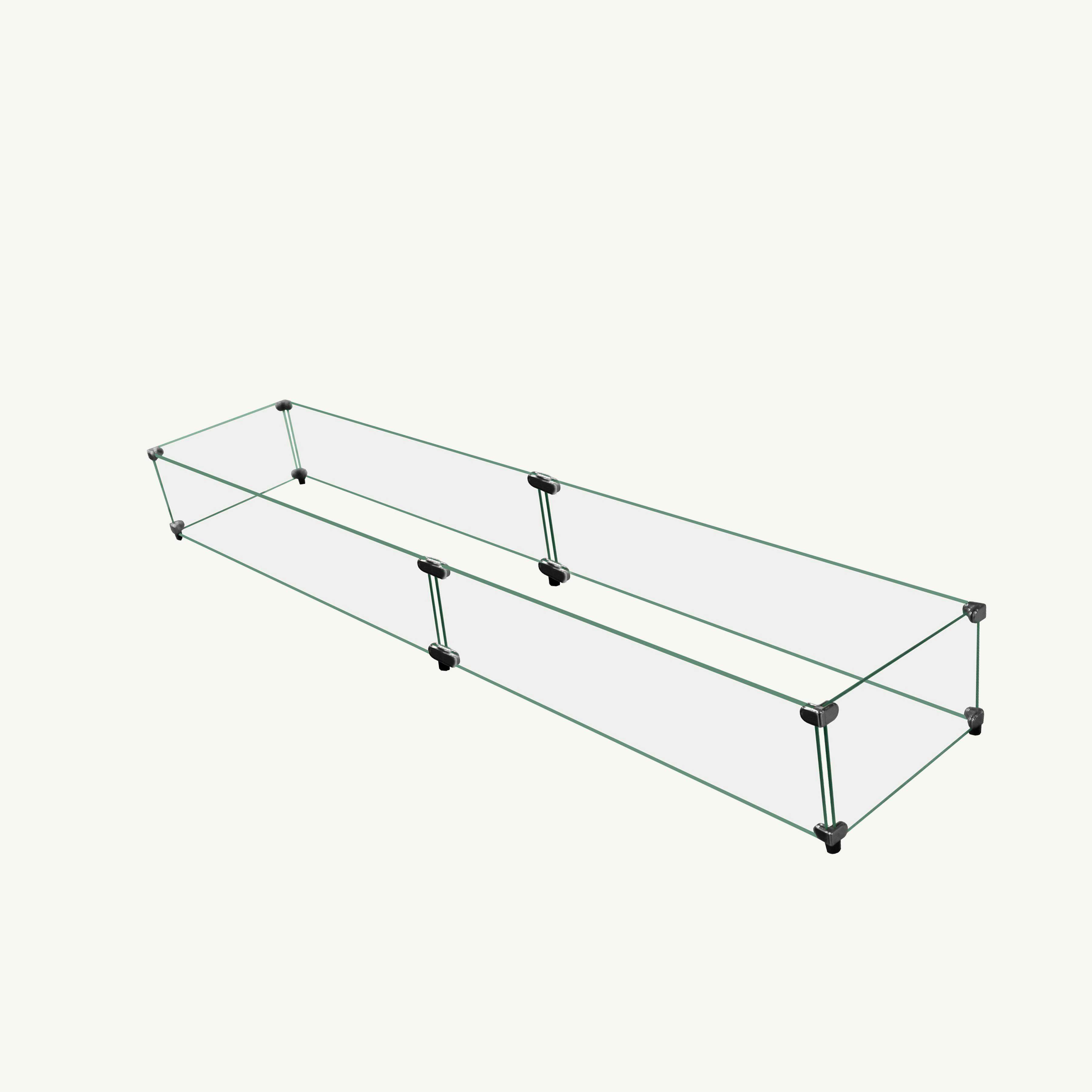 Wind Guards Rectangular Glass Wind Guard For 108" Firepits
