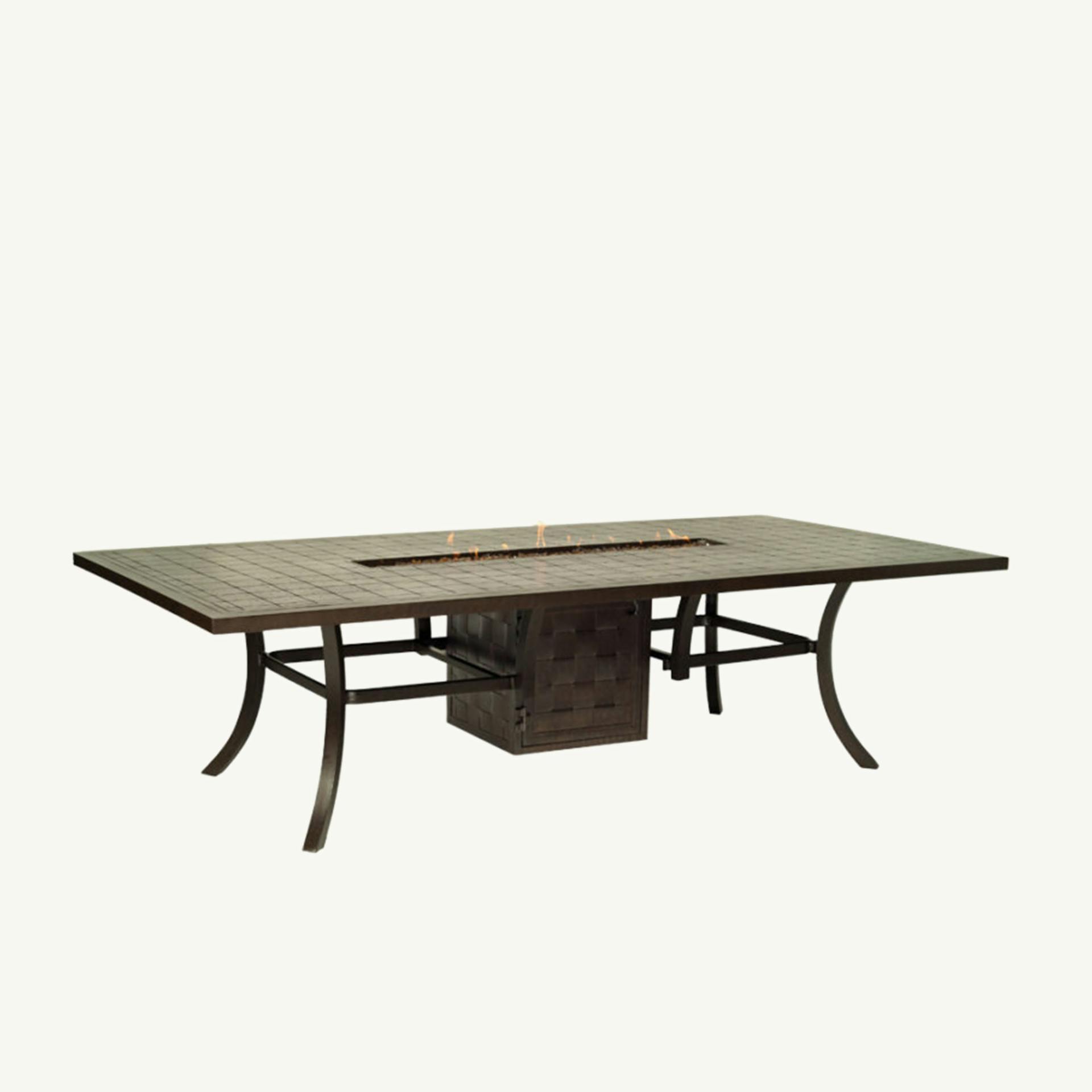 Classical 54" X 108" Rectangular Classical Dining Table With Firepit